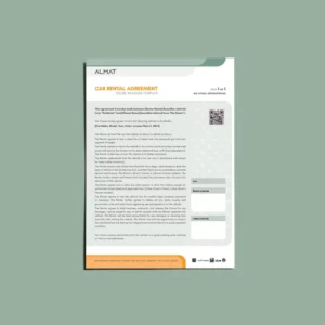 Almat Car Rental Agreement A4 Template